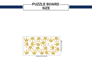 Detailed dimension layout of golden glitter crown wall stickers FX-B107 for kid room