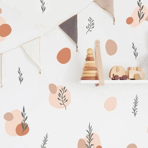 Adesivi Murali Astratti Bohemian in PVC Autoadesivi Punti Irregolari Foglie Sticker per Cameretta Bambini Soggiorno Arredamento