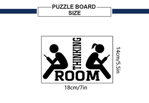 Spécifications de taille pour sticker mural Thinking Room dimensions 18cm x 14cm