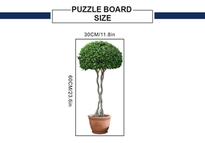 Tableau des tailles détaillé pour sticker mural plante verte de 30x60cm avec tronc tressé