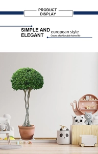 Sticker mural plantes vertes modernes dans une chambre d'enfant au style épuré