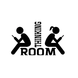 Sticker mural créatif Thinking Room avec silhouettes pour la décoration des toilettes