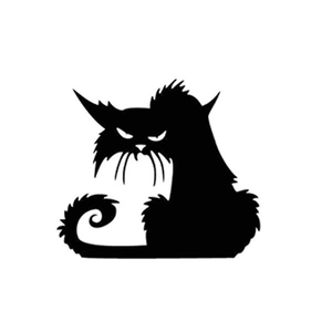Self-adhesive black cat silhouette wall sticker for Halloween home and living room decoration