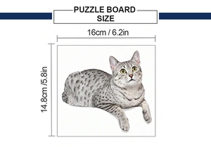 Detailed size chart showing dimensions of 16x14.8cm for the cute cat switch sticker
