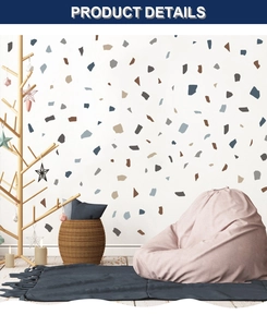 Modern grey terrazzo geometric wall stickers in Nordic style for living room decor