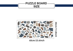 Detailed dimensions of gray marble pattern wall sticker measuring 60cm by 30cm