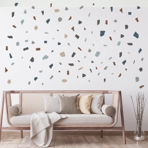 Modern grey terrazzo geometric wall decals for living room and bedroom DIY wall decor
