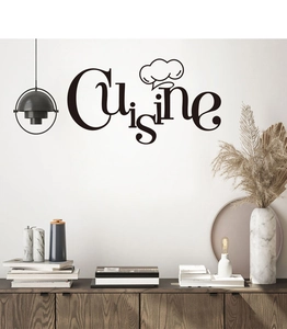 Dettaglio dell'adesivo murale Cuisine nero opaco con icona a forma di cappello da chef