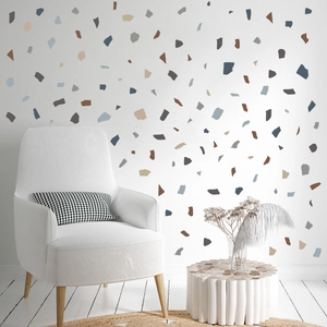 Grey terrazzo marble wall stickers for nursery and modern home bedroom DIY decoration