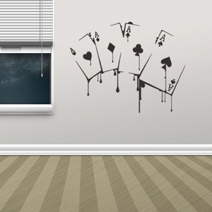 Creative poker Ace wall stickers with artistic melting effect for modern home decor
