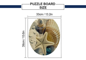 Détail des dimensions du sticker de couvercle de toilette étoile de mer océanique