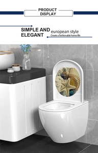 Détail d'autocollant pour abattant WC avec motif marin d'étoiles de mer