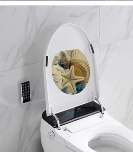 Détails des stickers salle de bain étoile de mer et coquillage sur abattant WC