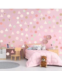 Morandi geometric wall stickers featuring circles and gift icons for kids room decor