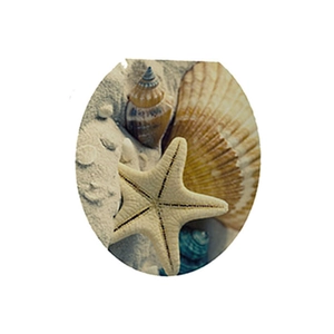 Sticker autocollant pour abattant de WC avec motifs d'étoile de mer et coquillages de mer