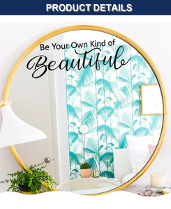 Détail de sticker mural Be Your Own Kind of Beautiful sur miroir doré pour la chambre