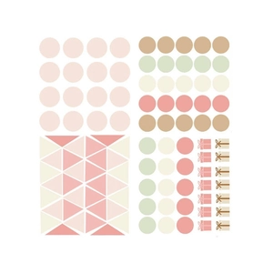 Morandi geometric wall stickers for living room and bedroom decor in pastel colors
