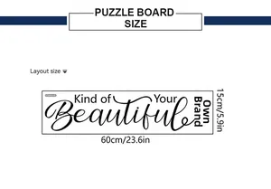 Tableau des tailles du sticker mural Be Your Own Kind Of Beautiful, dimensions 60cm x 15cm