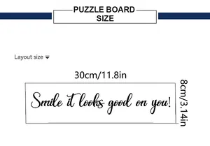 Tableau des tailles 30x8cm pour le sticker mural Smile it looks good on you