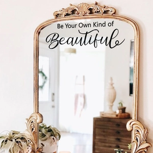 Sticker mural noir Be Your Own Kind of Beautiful pour miroir et décoration