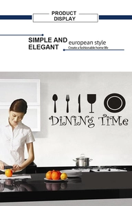Wandtattoo Dining Time mit Löffel Gabel und Messer Silhouetten für die Küchenwand