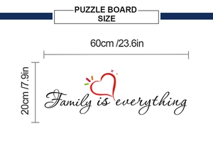 Diagramme détaillé des dimensions du sticker mural Family is everything, 60x20 cm