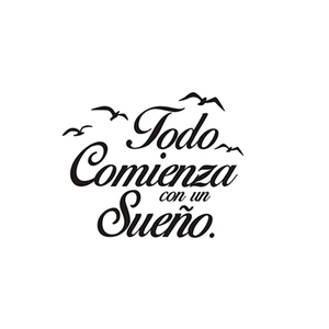 Wandtattoo Todo Comienza con un Sueño mit Vögeln für die Schlafzimmerdeko