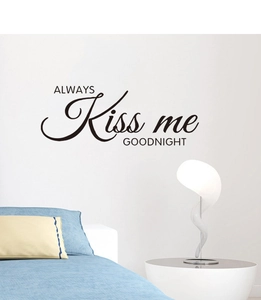 Adesivo murale per camera con scritta in vinile nero 'ALWAYS Kiss me GOODNIGHT'