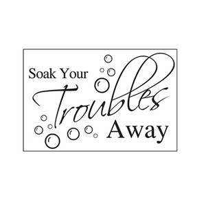 Soak Your Troubles Away bathroom wall sticker with bubbles for home decor