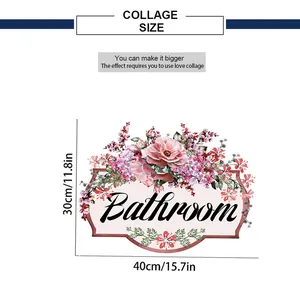 Detailed size specifications for floral bathroom wall stickers with dimensions 40cm by 30cm