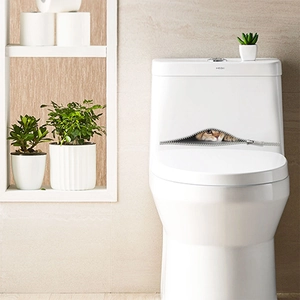 3D Zipper Cat Wall Sticker Removable PVC Decal For Toilet Lid Fridge Living Room Bedroom Home Decor Creative Animal Mural