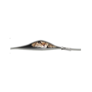 3D funny zipper cat wall sticker made of self-adhesive PVC for creative home decor