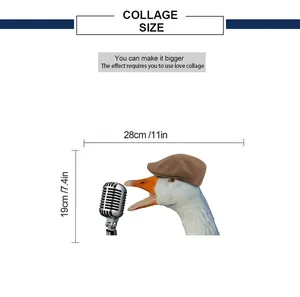 Size chart showing 28x19cm dimensions for the funny cartoon duck self-adhesive wall sticker