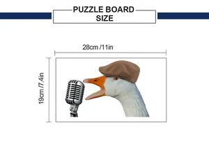 Detailed size guide for funny duck wall stickers measuring 28cm by 19cm on white background