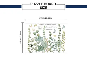 Größentabelle für ein 60x45cm Puzzlebrett mit Blumen, Schmetterlingen und Naturmotiven