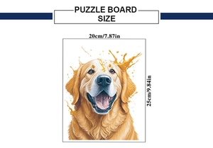 Detailed size chart for the Golden Retriever wall sticker featuring 20x25cm dimensions
