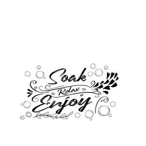 Modern Soak Relax Enjoy bathroom wall stickers with bubbles and hearts decor