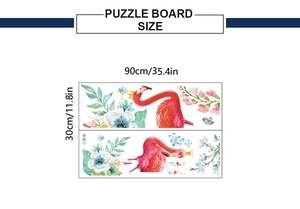 Size dimensions 90cm x 30cm for flamingo and plant wall stickers on a white background