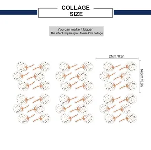 Size chart showing dimensions for bohemian floral self-adhesive wall sticker set