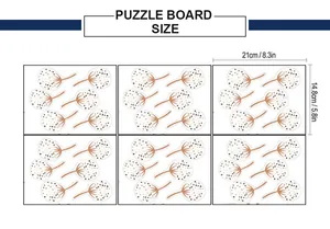 Size chart showing 6 pieces of bohemian wall stickers, each measuring 21x14.8 cm for DIY decor