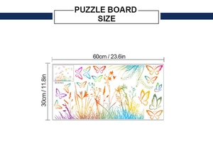 Detailed size chart for colorful plant butterfly wall stickers measuring 60x30cm