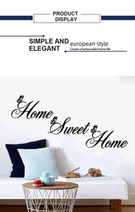 Detailed view of 'Home Sweet Home' black PVC wall sticker with butterfly accents