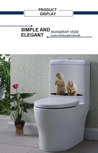 3D cartoon marmot wall sticker showing two prairie dogs emerging from a black hole