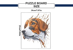 Detailed size specifications for the artistic dog portrait wall sticker 20cm by 25cm