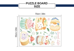 Detail showing cartoon sweet animal wall sticker dimensions of 70cm by 50cm size