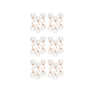 Bohemian dandelion wall stickers with earth tones and polka dots on white background