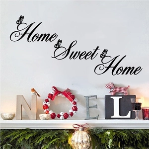 Home Sweet Home wall decal with butterfly accents for cozy living room decoration