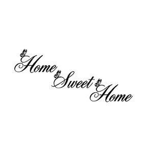 Home Sweet Home vinyl wall decal with butterfly accents for living room decoration