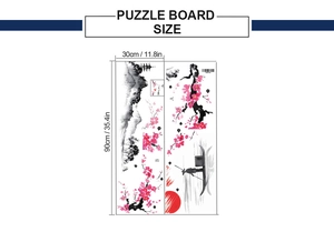 Vue détaillée des stickers muraux orientaux montrant la mise en page de 90x30cm