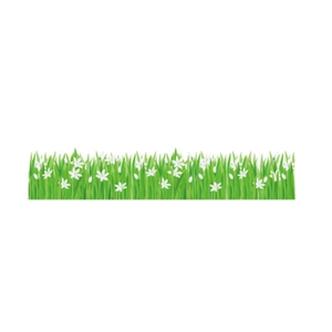 Abziehbarer Wandaufkleber mit grünem Gras und weißen Lilien für Bad und Küchen Dekoration